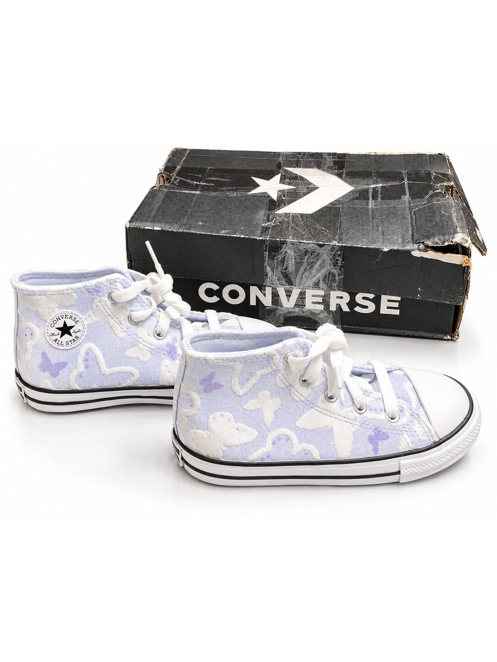 Converse Chuck Taylor AllStar Kids Size10 Blueberry Ice Butterfly Damaged BoxNew